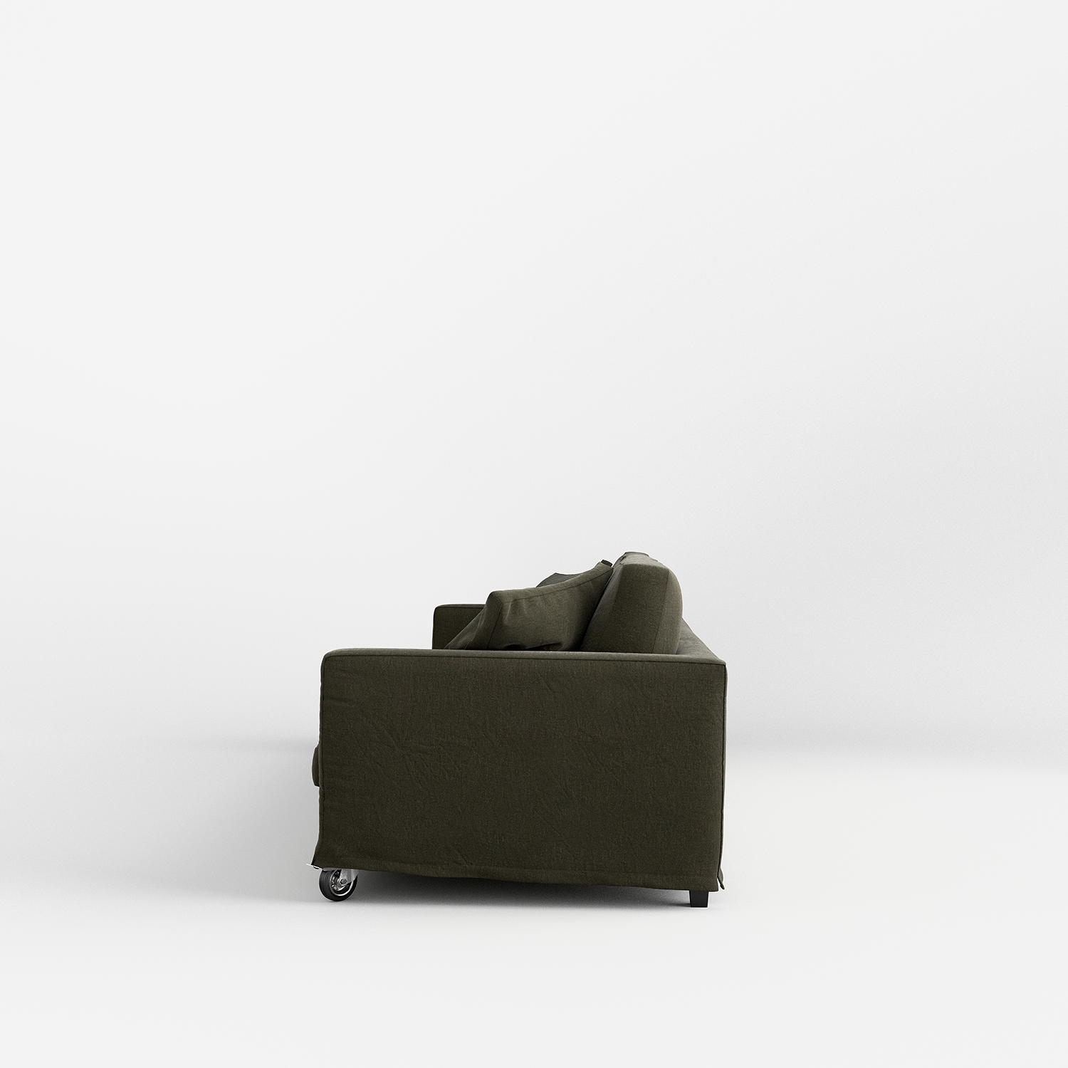 Sofa cockpit with wheels