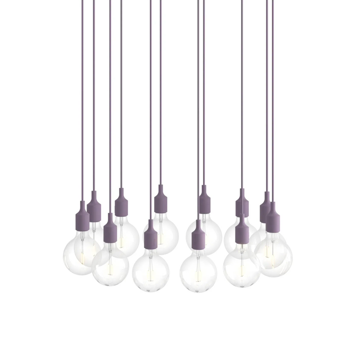 E27 Pendant Cluster - Bianco / Lilla Polveroso