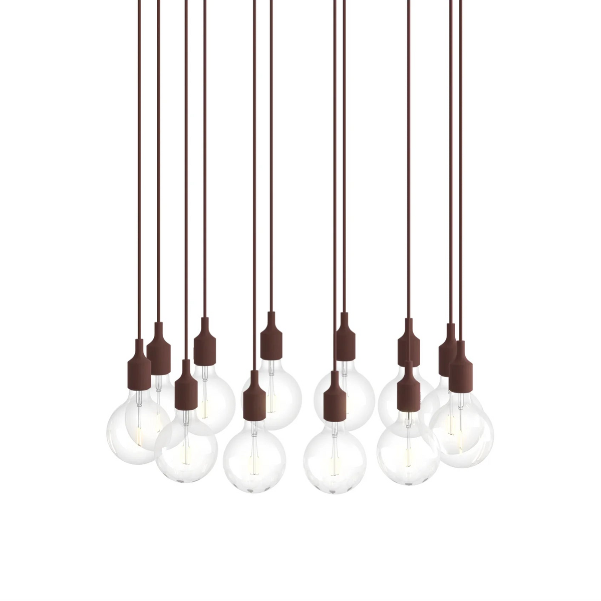 E27 Pendant Cluster - Bianco / Rosso Scuro