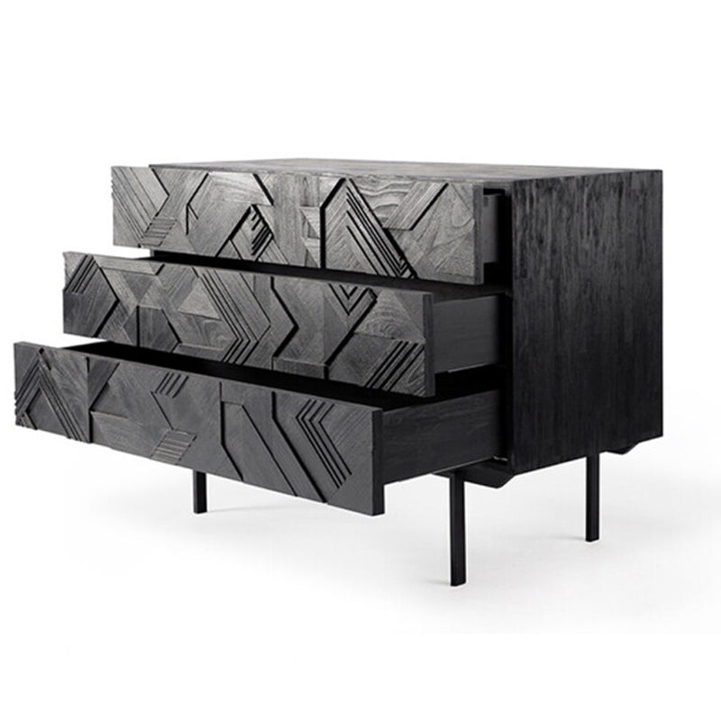 Teak Graphic chest of drawers