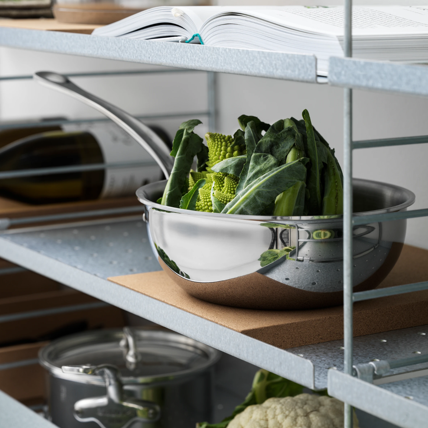 String Metal Shelf with Low Edge Galvanized