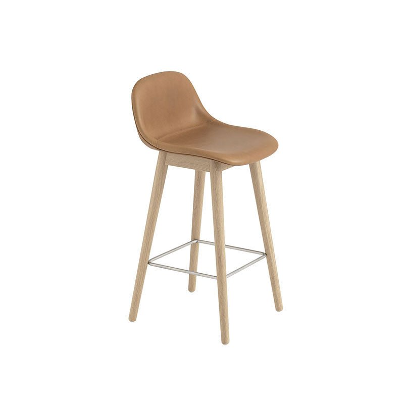Fiber Counter/Bar Stool - Base in legno con schienale