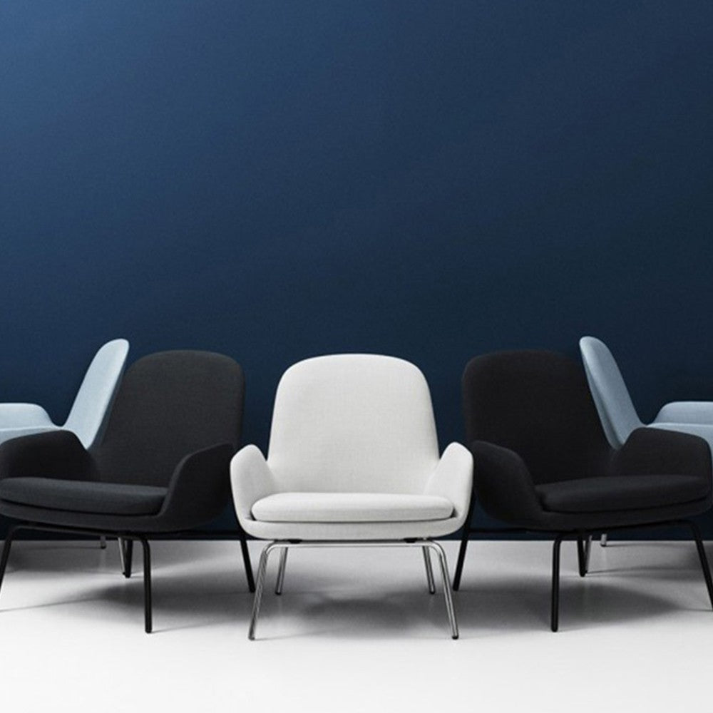 Era Lounge Chair Low Black Steel