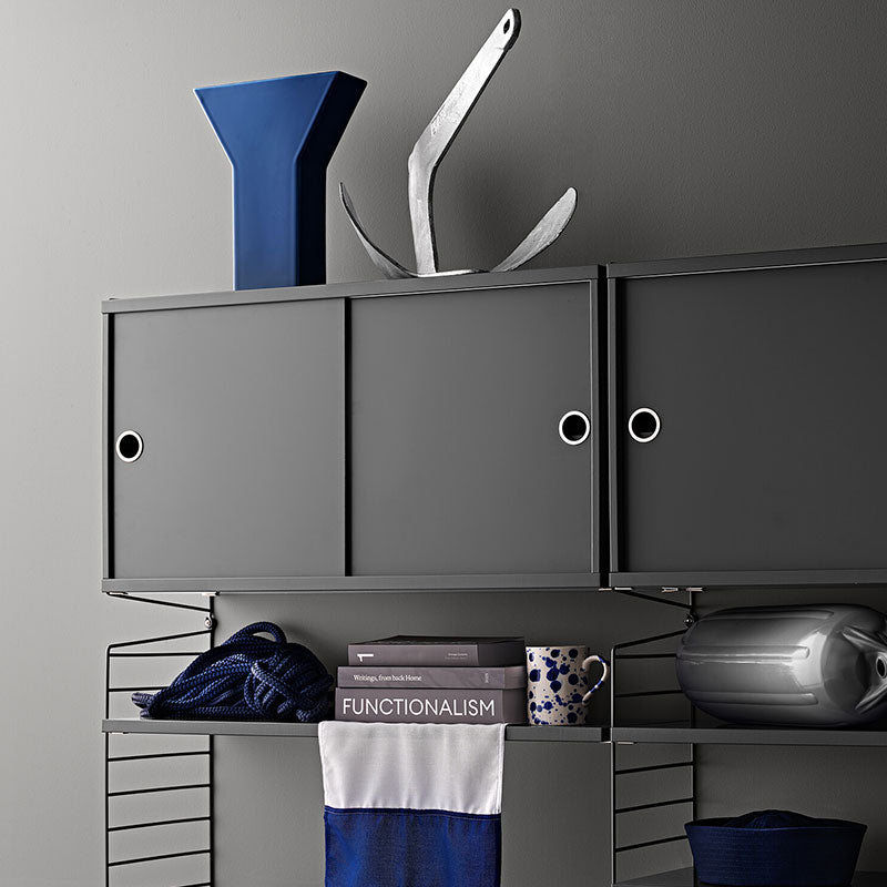 String Cabinet with Sliding Doors