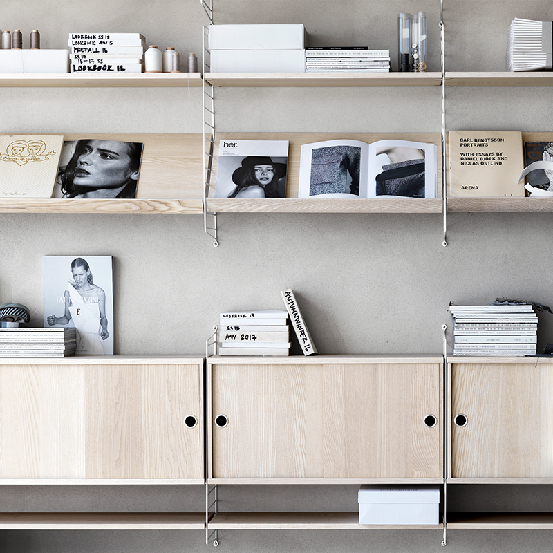 String Magazine Shelf Wood