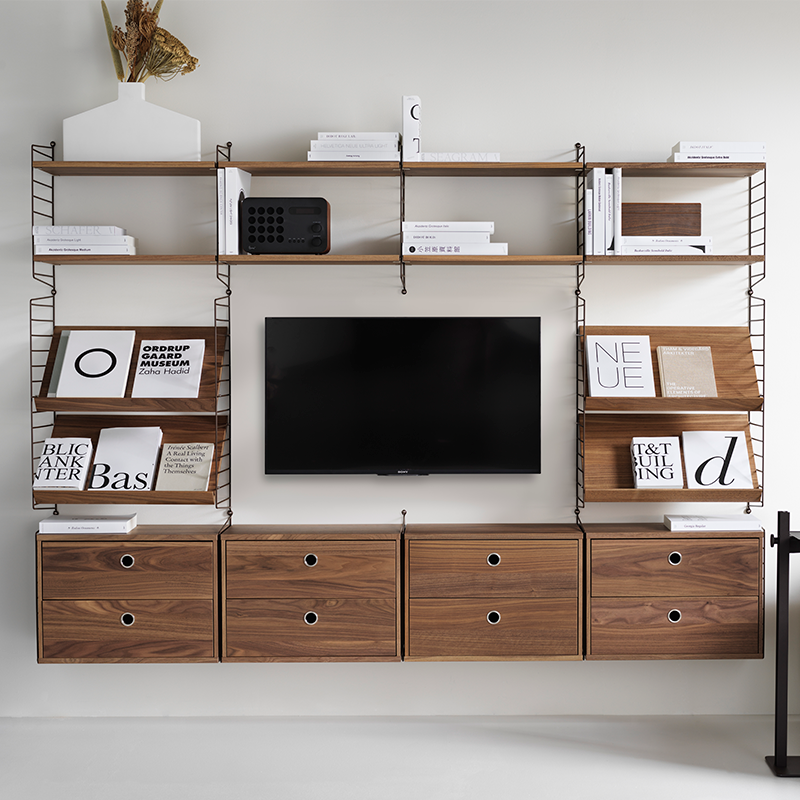 String Magazine Shelf Wood
