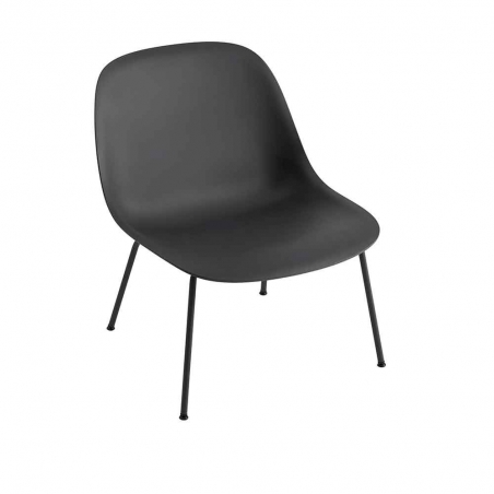 Sedia poltroncina lounge girevole HWC-F19 metallo cromato tessuto antracite