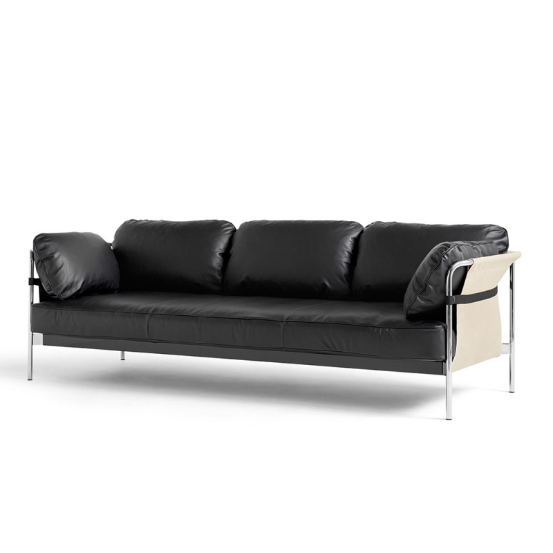 Can 3 Seater_ Chromed Steel Leg