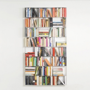 Libreria da parete Krossing di Kriptonite 200x200 cm. alluminio, bianco o  nero