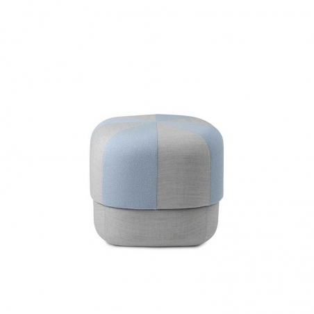 SET2 TAVOLINI POUF BLU PAVONE - ANNIKA - Ø32a - 42h; Ø40a - 50h