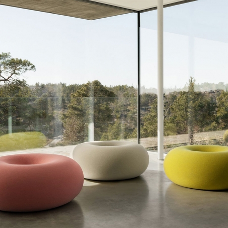 Pouf di design Endless in tessuto Avalon sabbia H 41cm - AVECASA