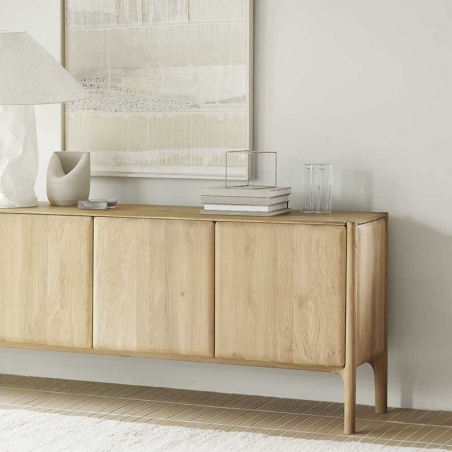 Il numero 1 del risparmio-CREDENZA MODERNA A BASE RIALZATA CON 3 CASSETTI E  RIPIANI 100X40X79.5 CM BICOLOR