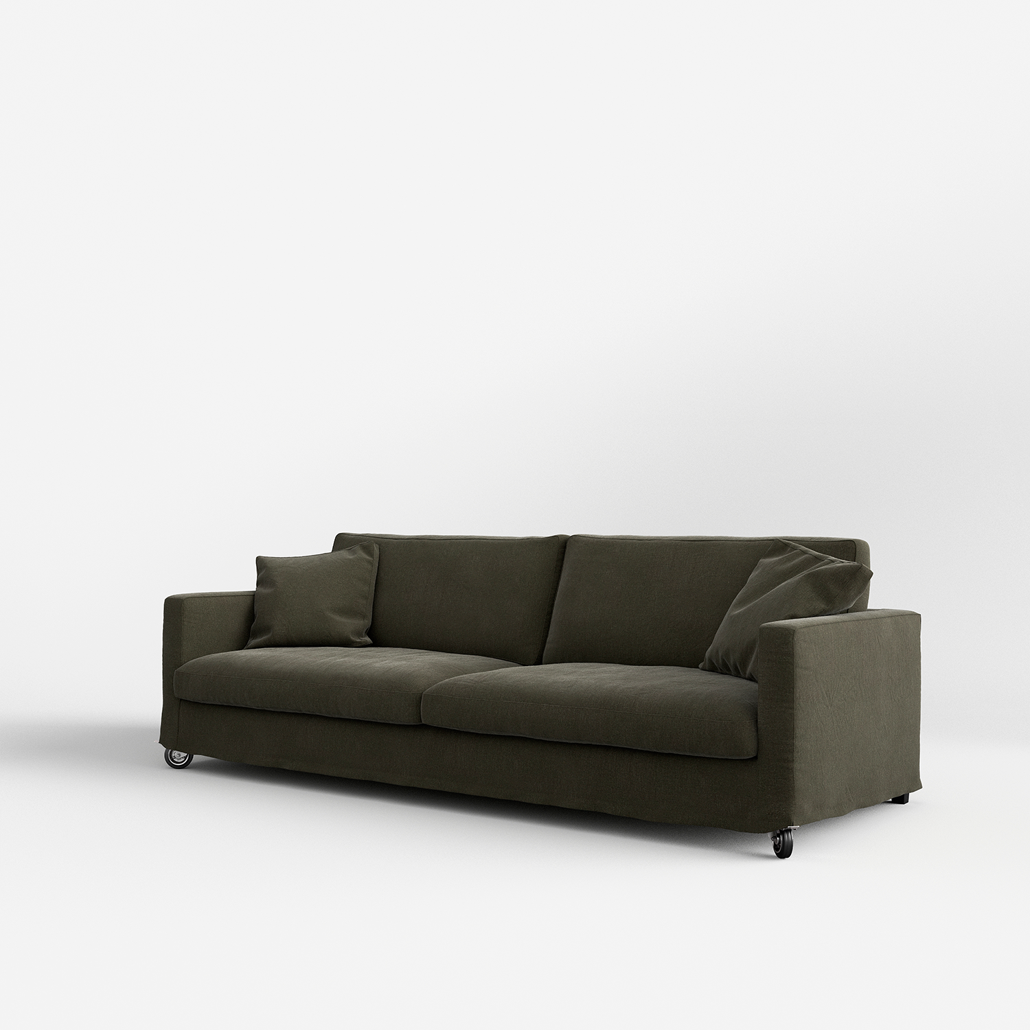 Sofa cockpit with wheels