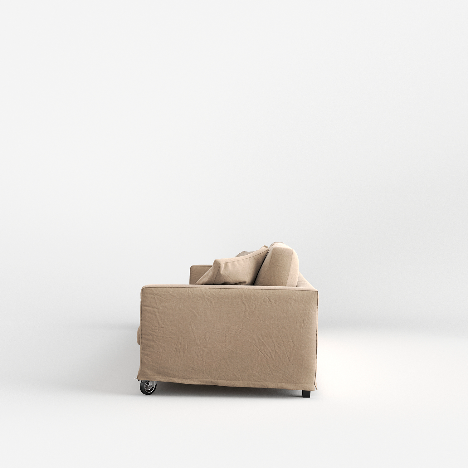 Sofa cockpit with wheels