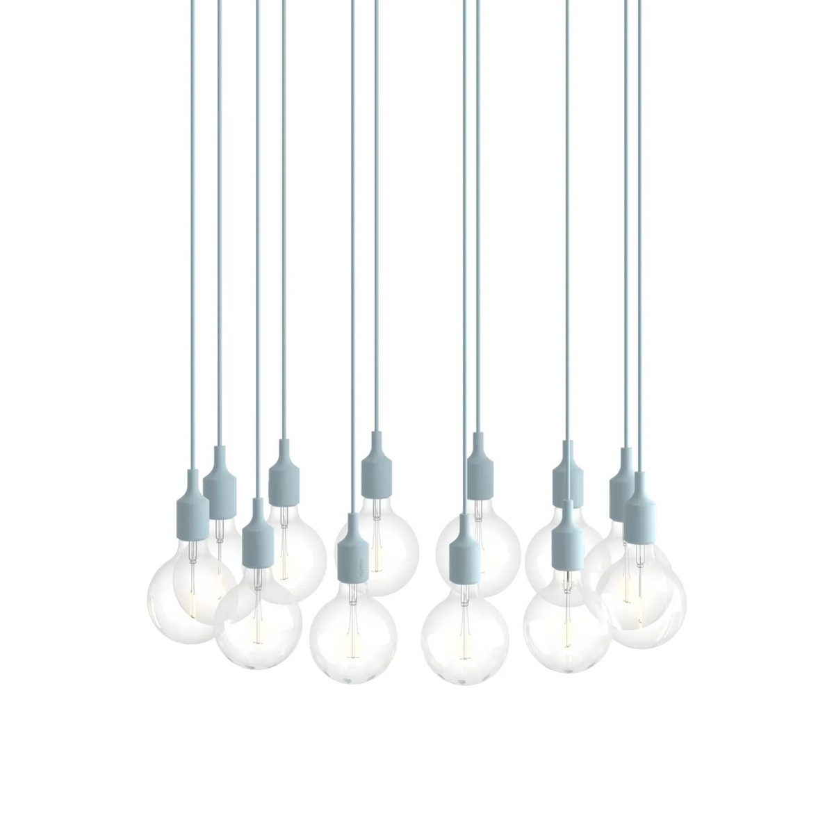 E27 Pendant Cluster - Bianco / Blu Chiaro