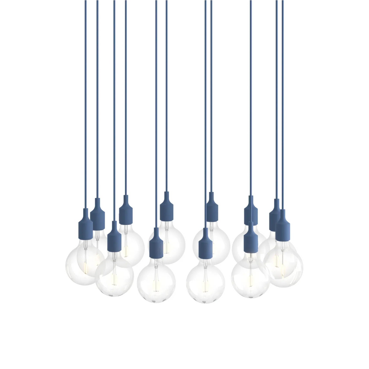 E27 Pendant Cluster - Bianco / Blu Pallido