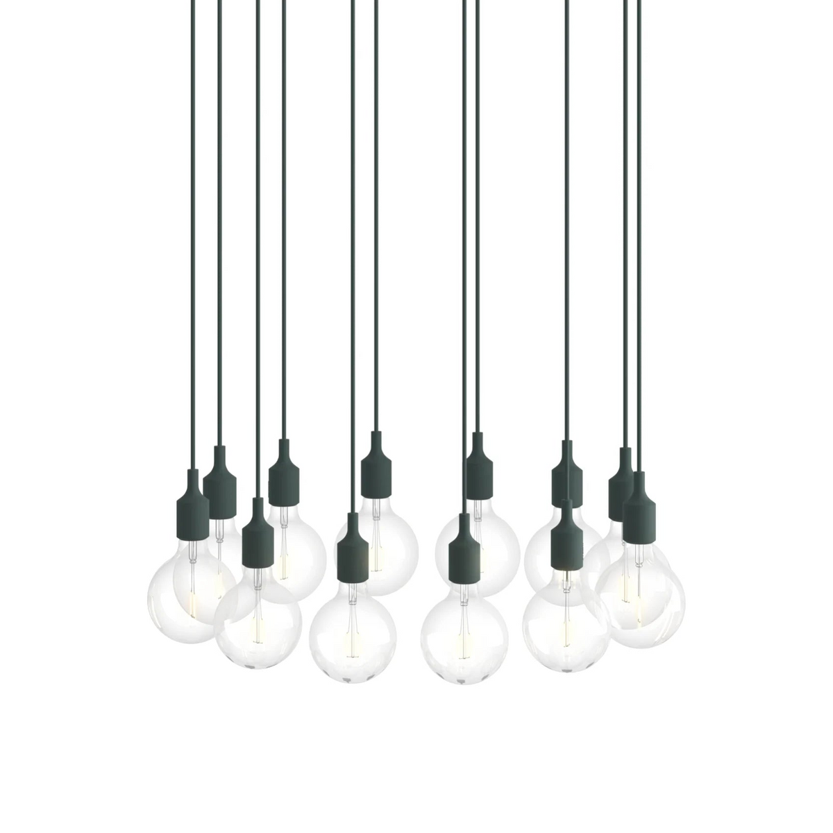 E27 Pendant Cluster - Bianco / Verde Scuro