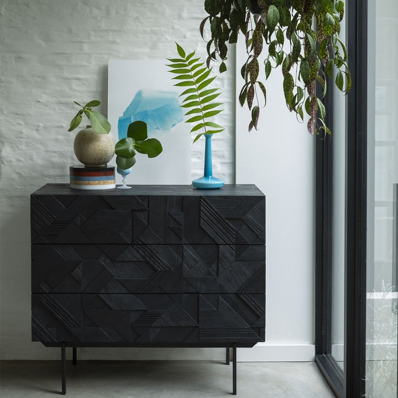 Teak Graphic chest of drawers