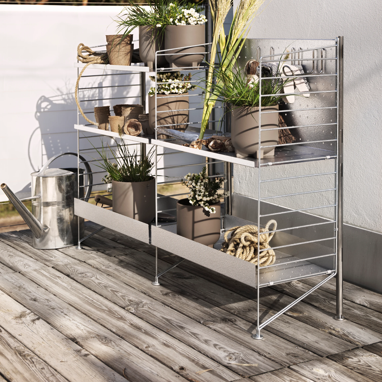 String Metal Shelf with Low Edge Galvanized