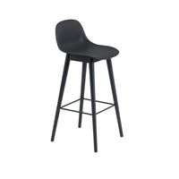 Fiber Counter/Bar Stool - Base in legno con schienale
