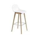 Fiber Counter/Bar Stool - Base in legno con schienale