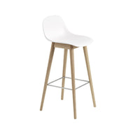 Fiber Counter/Bar Stool - Base in legno con schienale