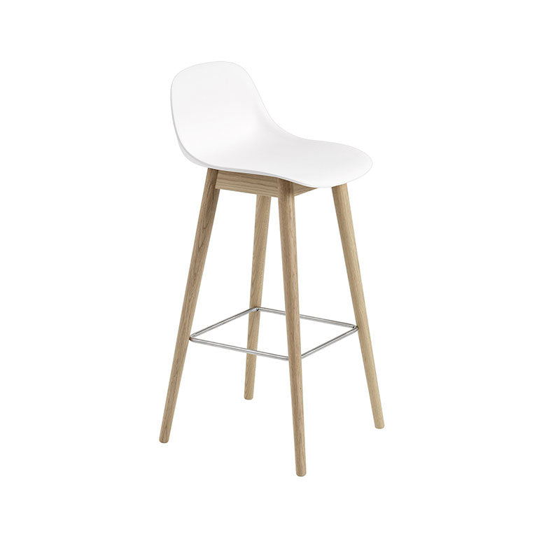 Fiber Counter/Bar Stool - Base in legno con schienale