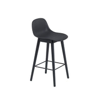 Fiber Counter/Bar Stool - Base in legno con schienale