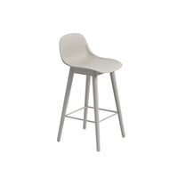 Fiber Counter/Bar Stool - Base in legno con schienale