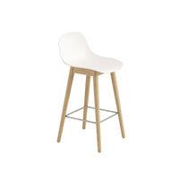 Fiber Counter/Bar Stool - Base in legno con schienale