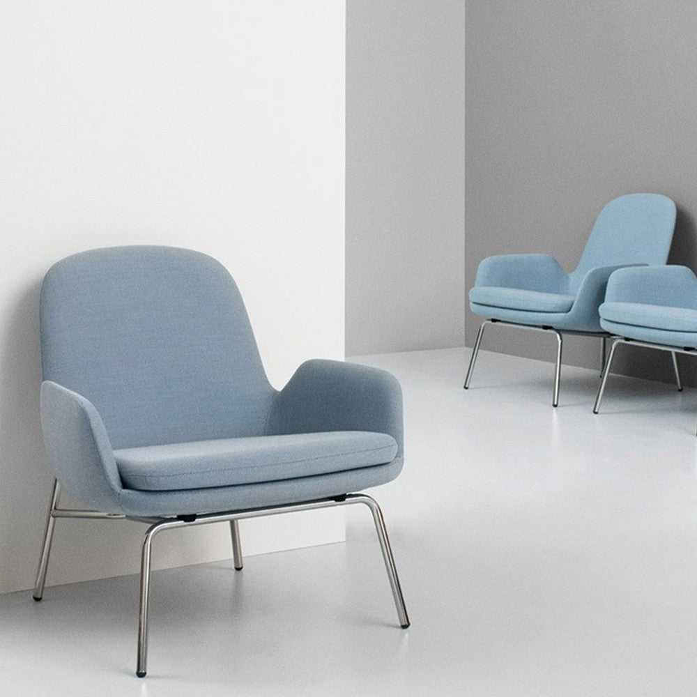 Era Lounge Chair Low Acciaio nero