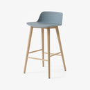 Rely HW118 sgabello base noce scocca blu