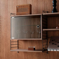 Display cabinet with swing glass door