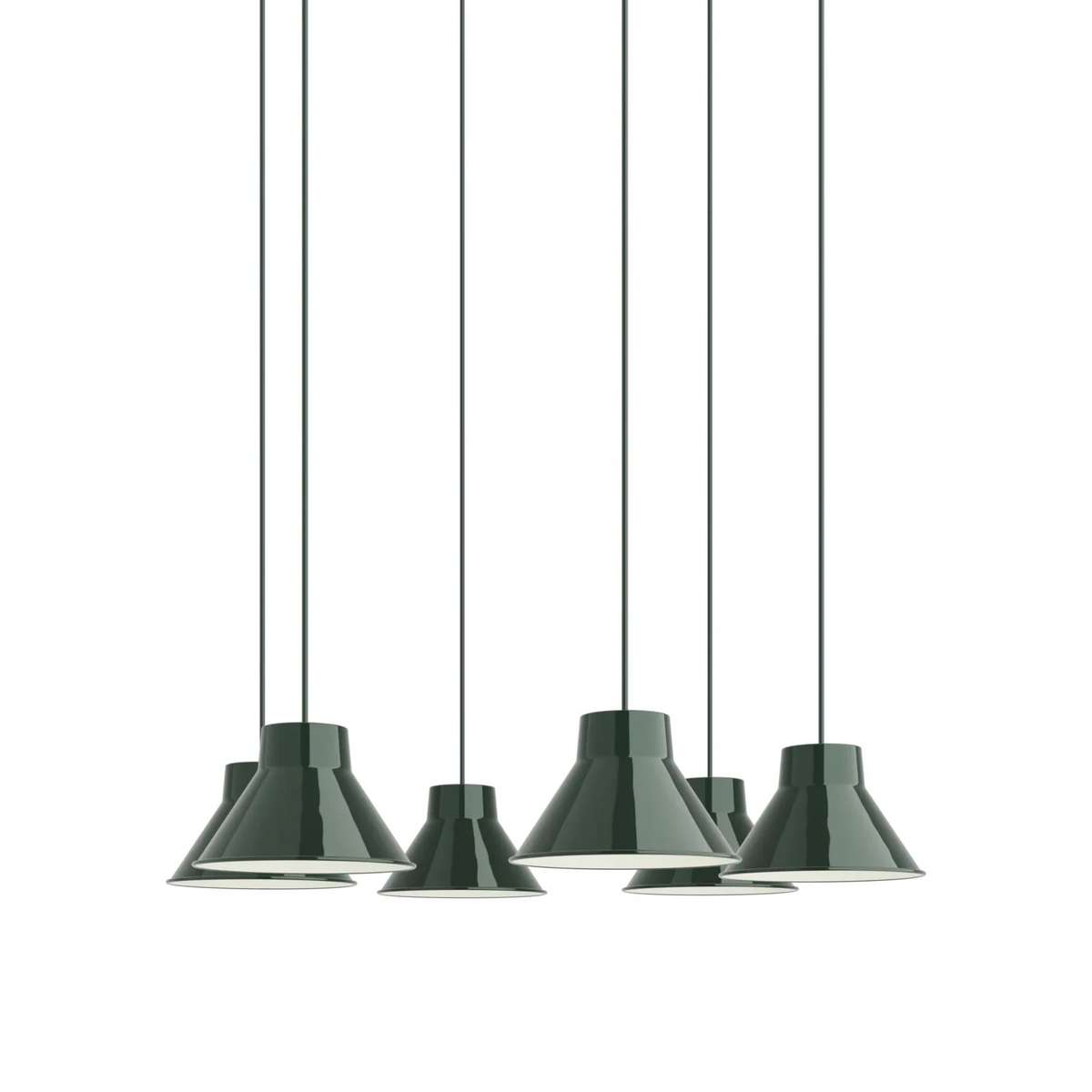 Top Pendant Cluster - Bianco / Verde scuro