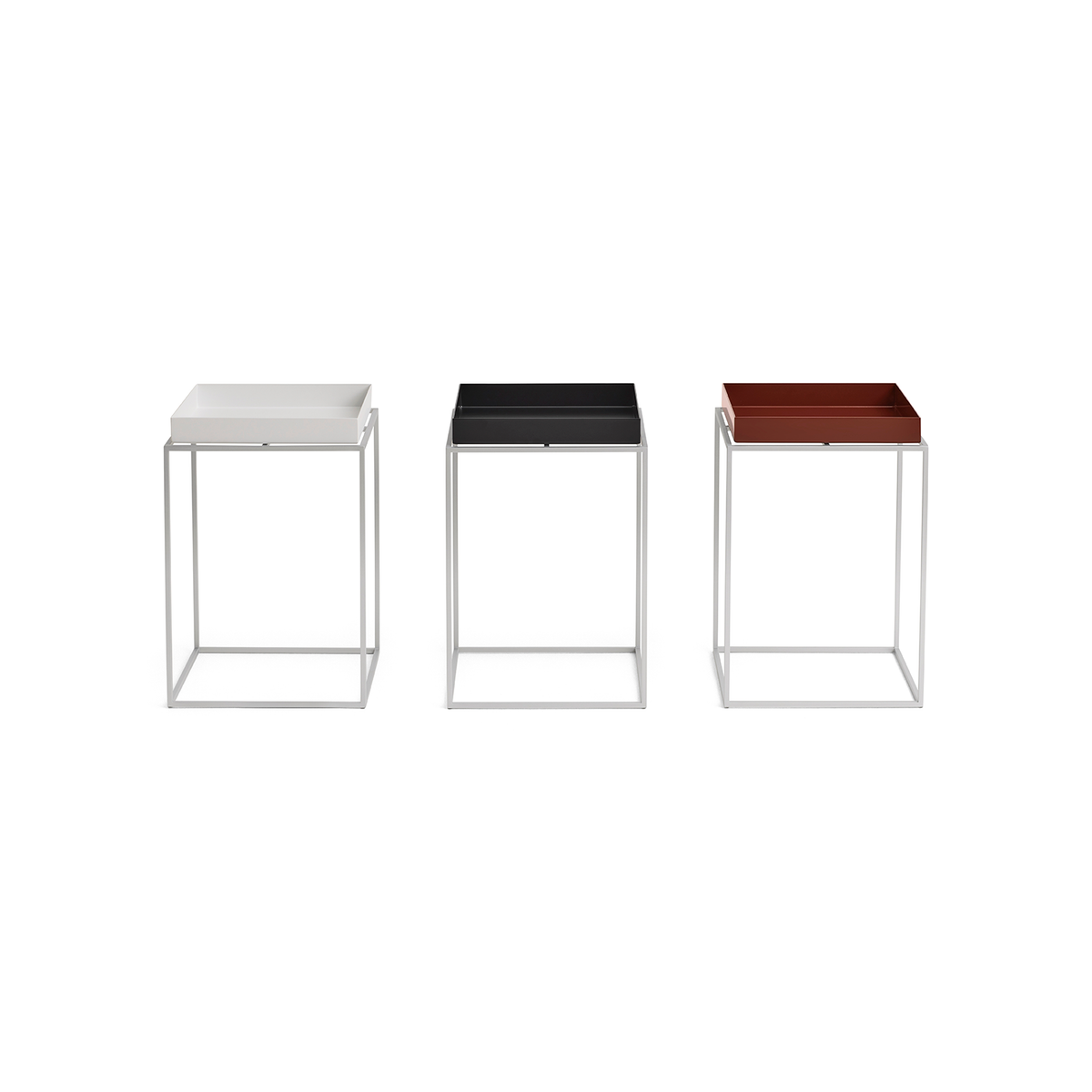 Tray Table S High - Silver grey silicone coated steel base