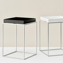 Tray Table S High - Silver grey silicone coated steel base