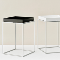 Tray Table S High - Silver grey silicone coated steel base