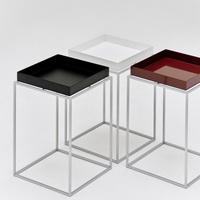 Tray Table S High - Silver grey silicone coated steel base