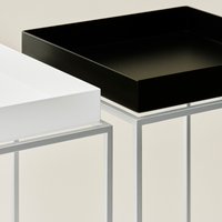 Tray Table S High - Silver grey silicone coated steel base