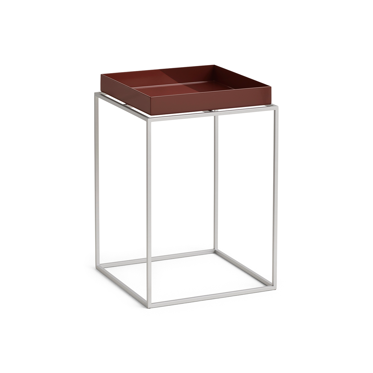 Tray Table S High - Silver grey silicone coated steel base